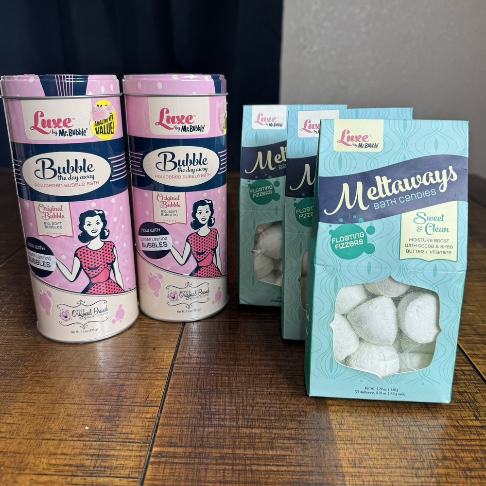 Luxe‎ By Mr. Bubble 3-Sweet & Clean Meltaways 5.29oz  & 2- Original Bubbles 15oz